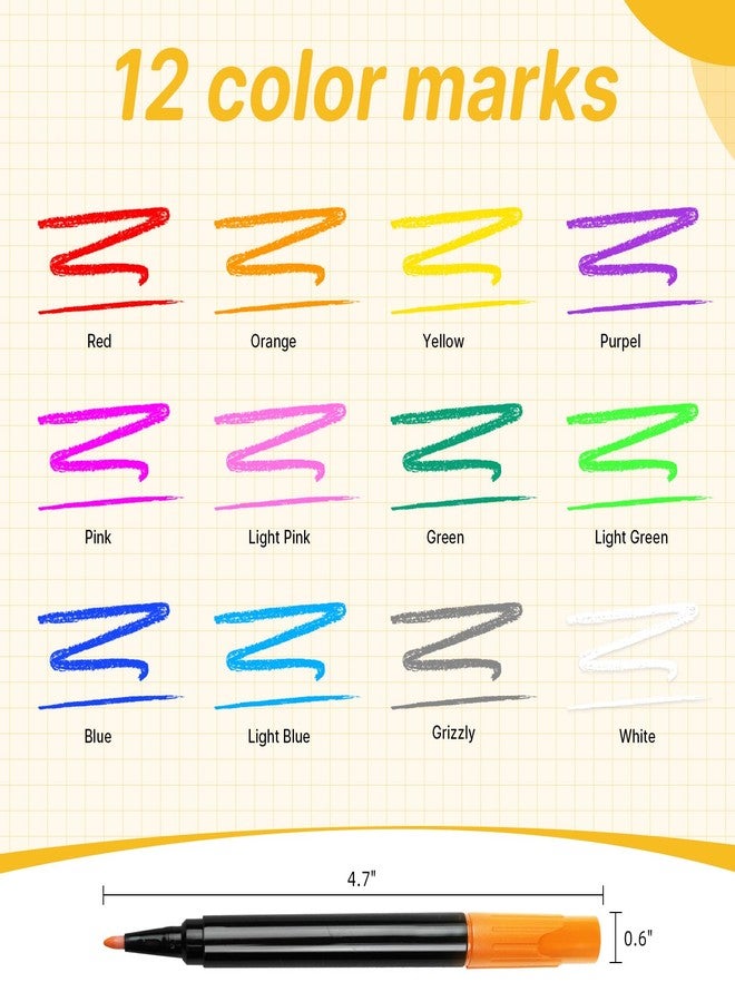 EKSPRINT 12-Color Markers for LED Note Board with Colors-Color Dry Erase Markers Compatible with Light Up Drawing Board and Led Message Boards, Good Gift for Kids/Girls/Teens - Image 2